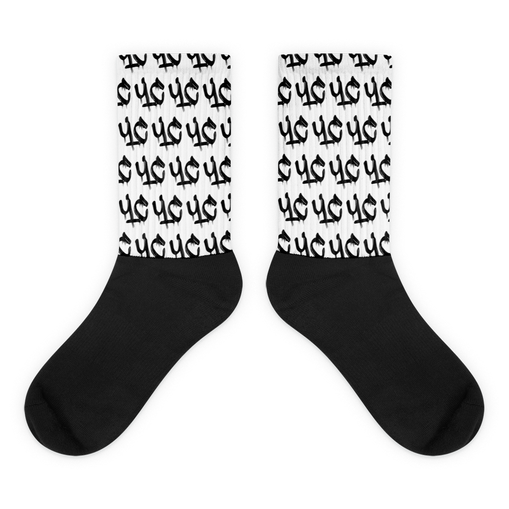 YC Black Letter Logo Socks